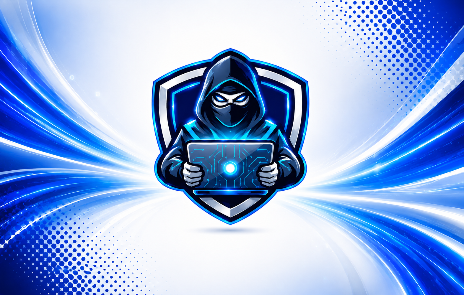 Laptop Ninja Mascot